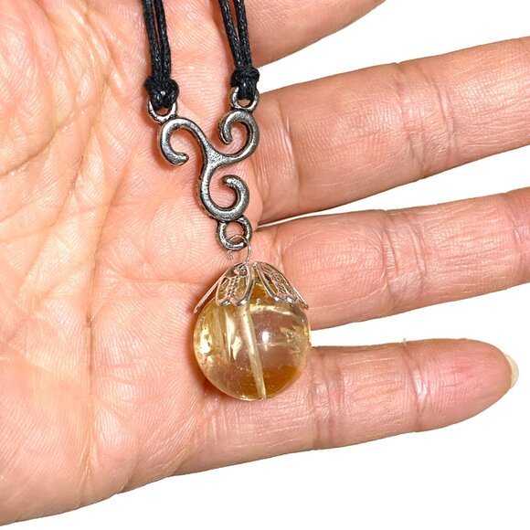 2/$20, Natural Yellow Citrine Necklace, Genuine Gemstone Cord Necklace - Picture 13 of 13